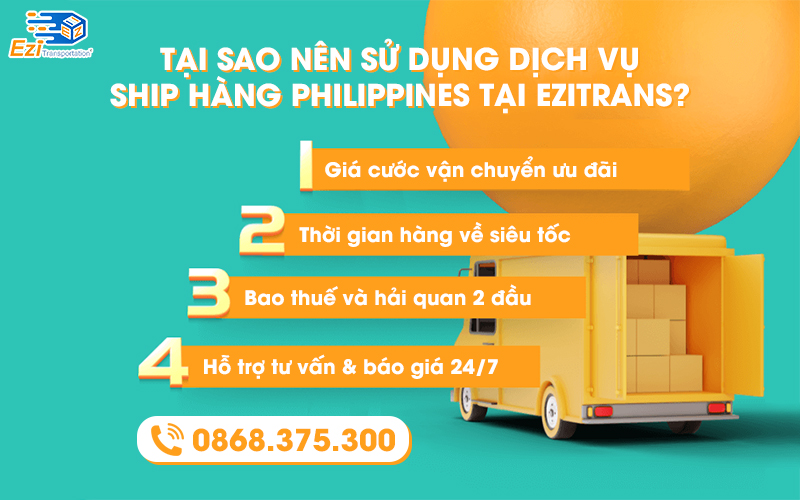 Tại sao nên sử dụng dịch vụ ship hàng từ Philippines về Việt Nam tại EziTrans? Tại sao nên sử dụng dịch vụ ship hàng từ Philippines về Việt Nam tại EziTrans?
