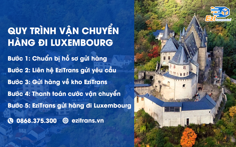 Quy trình vận chuyển hàng đi Luxembourg tại EziTrans Quy trình vận chuyển hàng đi Luxembourg tại EziTrans