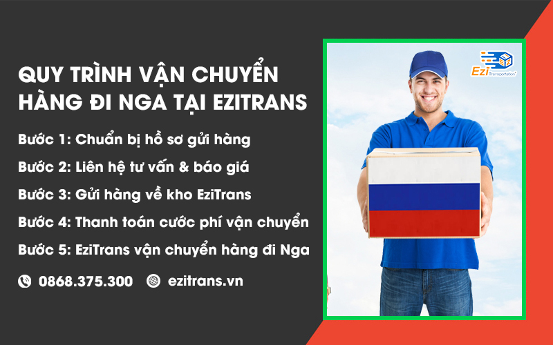 Quy trình vận chuyển hàng từ Việt Nam đi Nga tại EziTrans Quy trình vận chuyển hàng từ Việt Nam đi Nga tại EziTrans
