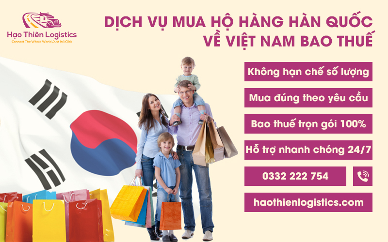 Dịch vụ mua hộ hàng Hàn Quốc về Việt Nam bao thuế