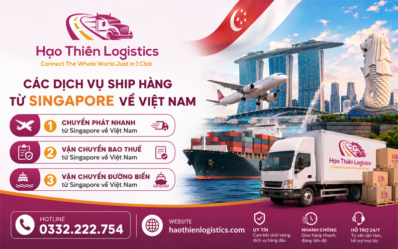 Các dịch vụ ship hàng từ Singapore về Việt Nam tại Hạo Thiên Logistics
