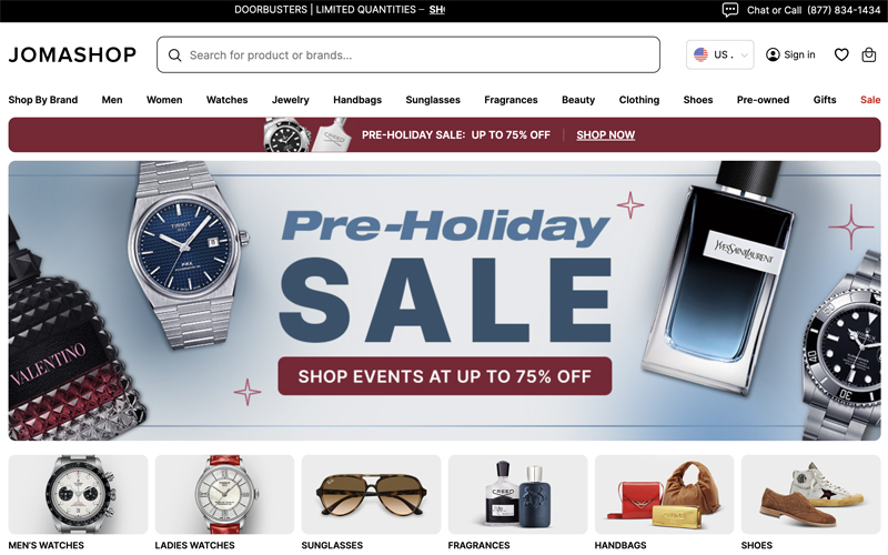Jomashop là một đơn vị bán lẻ hàng thời trang phụ kiện uy tín tại Mỹ Jomashop là một đơn vị bán lẻ hàng thời trang phụ kiện uy tín tại Mỹ