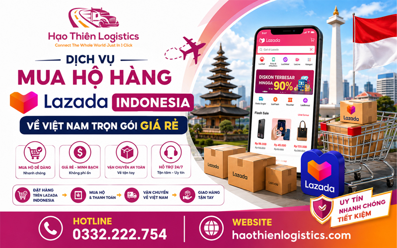 Dịch vụ mua hộ hàng Lazada Indonesia về Việt Nam trọn gói giá rẻ Dịch vụ mua hộ hàng Lazada Indonesia về Việt Nam trọn gói giá rẻ
