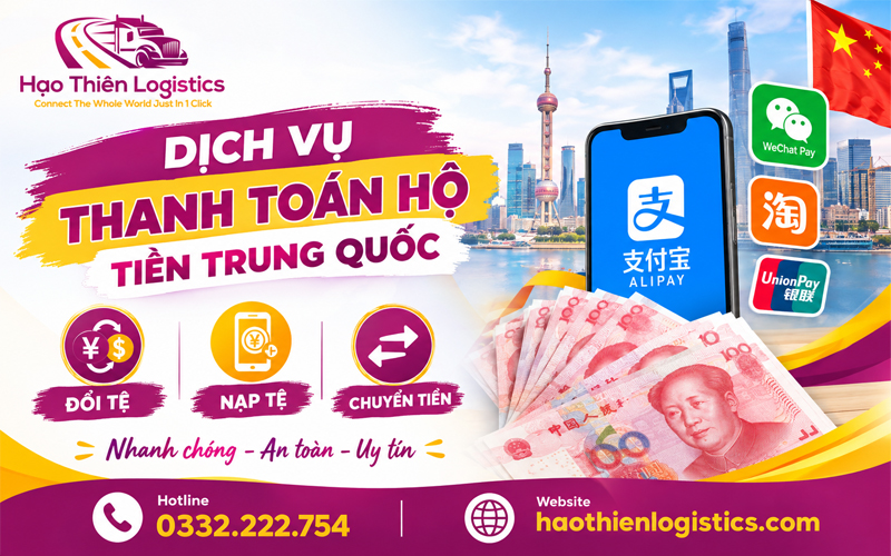 Dịch vụ thanh toán hộ tiền Trung Quốc: Đổi tệ, nạp tệ, chuyển tiền