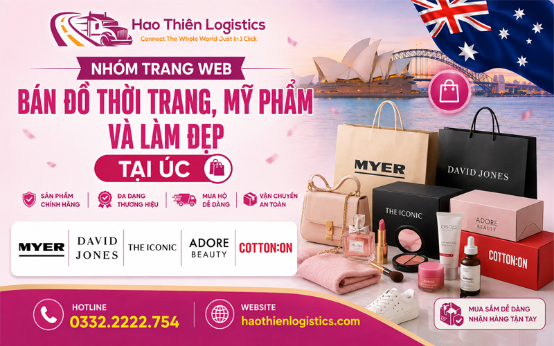 Nhóm trang web bán đồ thời trang, mỹ phẩm và làm đẹp tại Úc